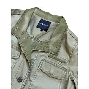 Madewell Womens Olive Green Cotton Utility Field Jacket Military Coat Large